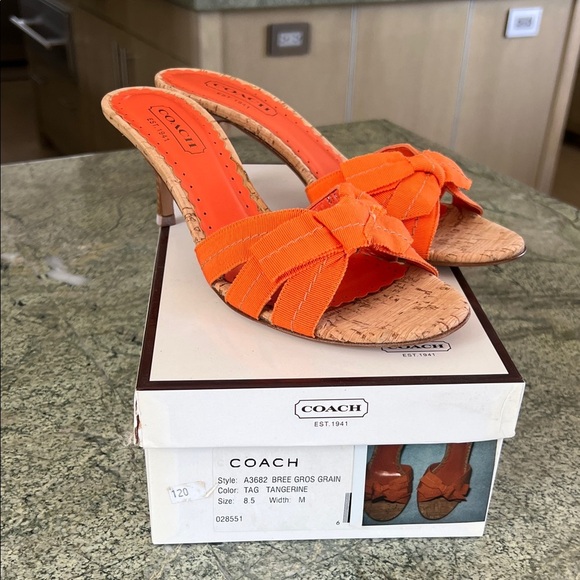 Coach Women's Tangerine Gros Grain Heels Y2K kitten heels sandals - Picture 1 of 5